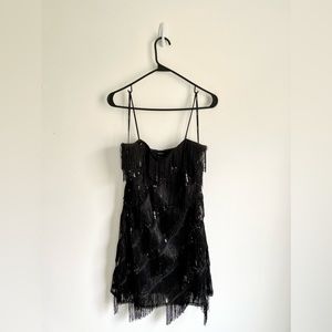 Black flapper-style dress